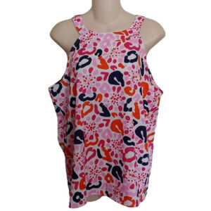 Buckhead Betties Cha Cha Leopard Sleeveless Top Size Women's Large NEW with Tag